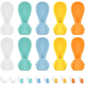 Baby Food Pouch Spoon Attachment - 10 Pack, Silicone Baby Spoons for Pouches, Travel-Friendly Baby Food Squeeze Pouch Spoon