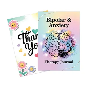 Bipolar Disorder & Anxiety Treatment Journal Plan Book, Mental Health Tracking Log, Daily Mood Monitoring, Self-Care Planner, Therapy Journal