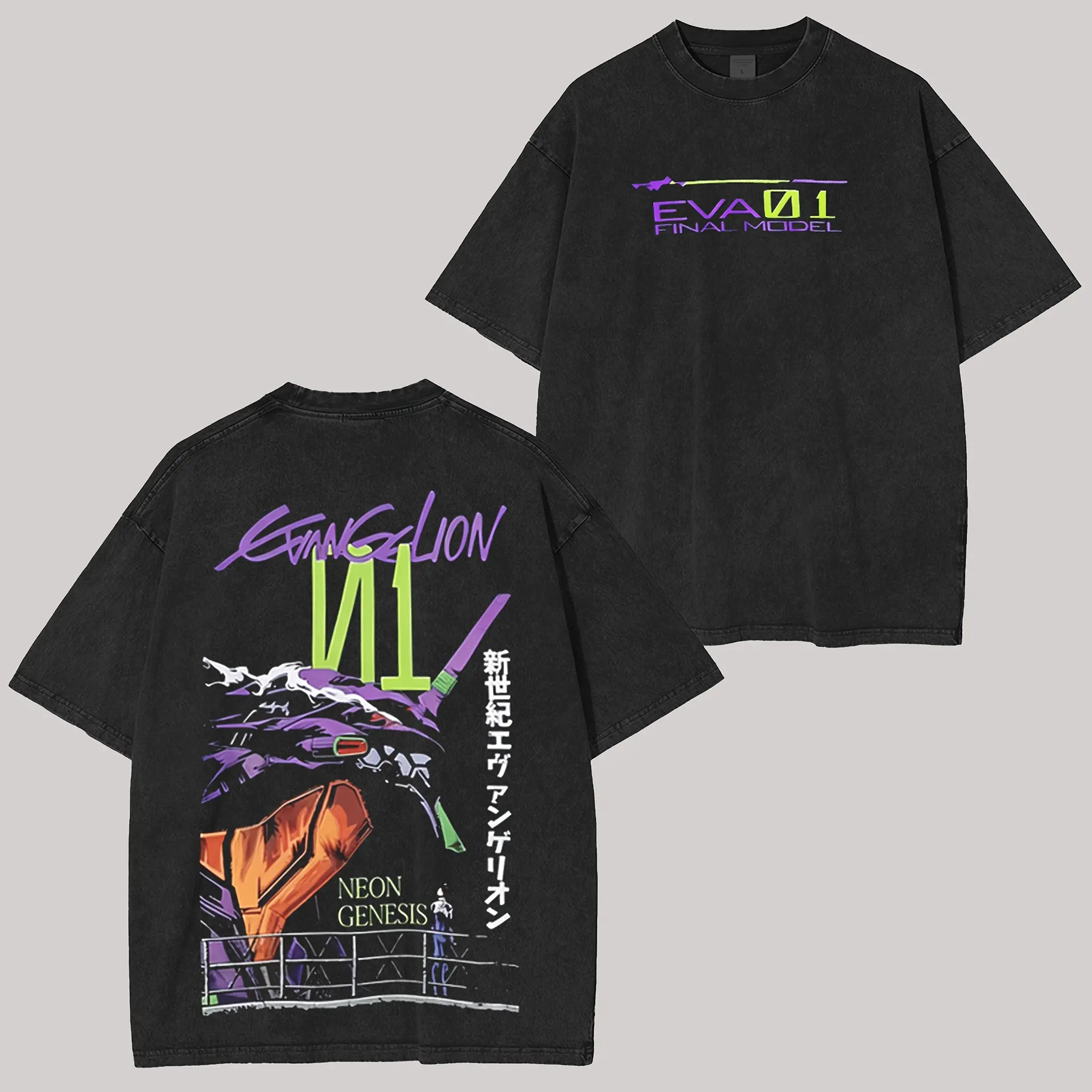 Neon Genesis Evangelion Printed Unisex Washed T-Shirt2