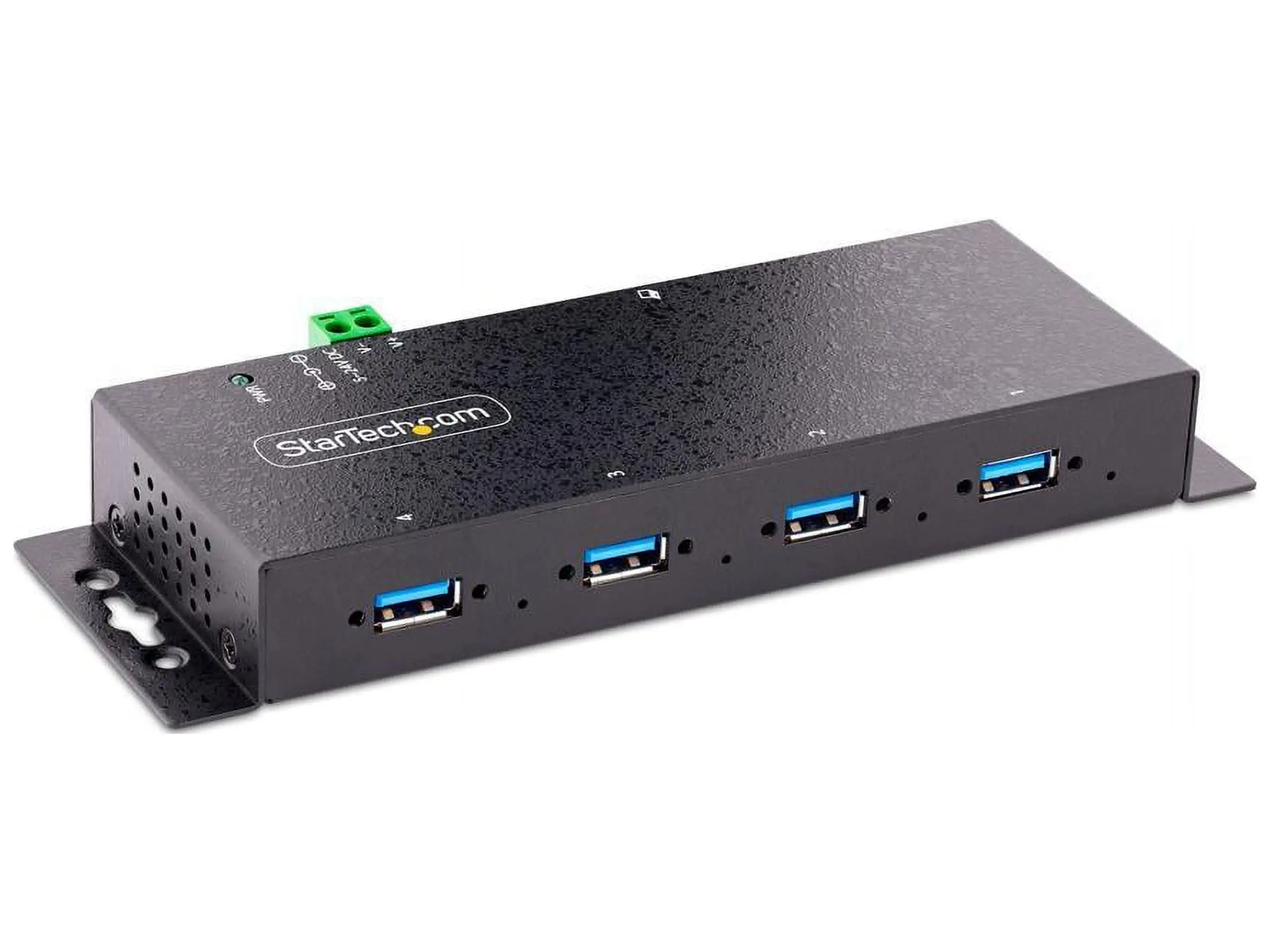 StarTech 5G4AINDNP-USB-A-HUB Industrial USB 3.2 Gen 1 5 Gbps Wall/Desk/Rail Mountable Computer Networking Hub