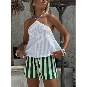 Jezabele Halter Top Blue Stripe