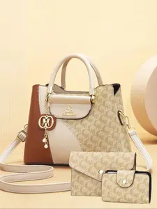 Women's Fashionable Letter Pattern Handbag with Charm & Wallet Set, Handbag Shoulder Purse, Casual Versatile Bag Set for Daily Used, Trendy High-quality Daily Commuting Bag Set