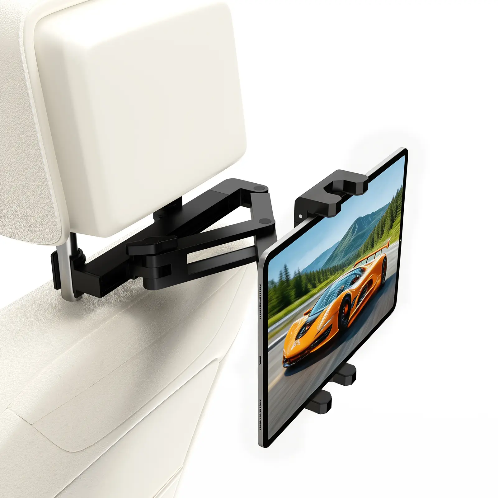 SZHLUX Tablet Holder For Car；A Retractable Rear Seat Tablet Holder For Cars，Car Accessories Suitable For Road Trips，Suitable For Tablets And Mobile Phones With Screen Sizes Ranging From 4.7 Inches To 12.9 Inches.