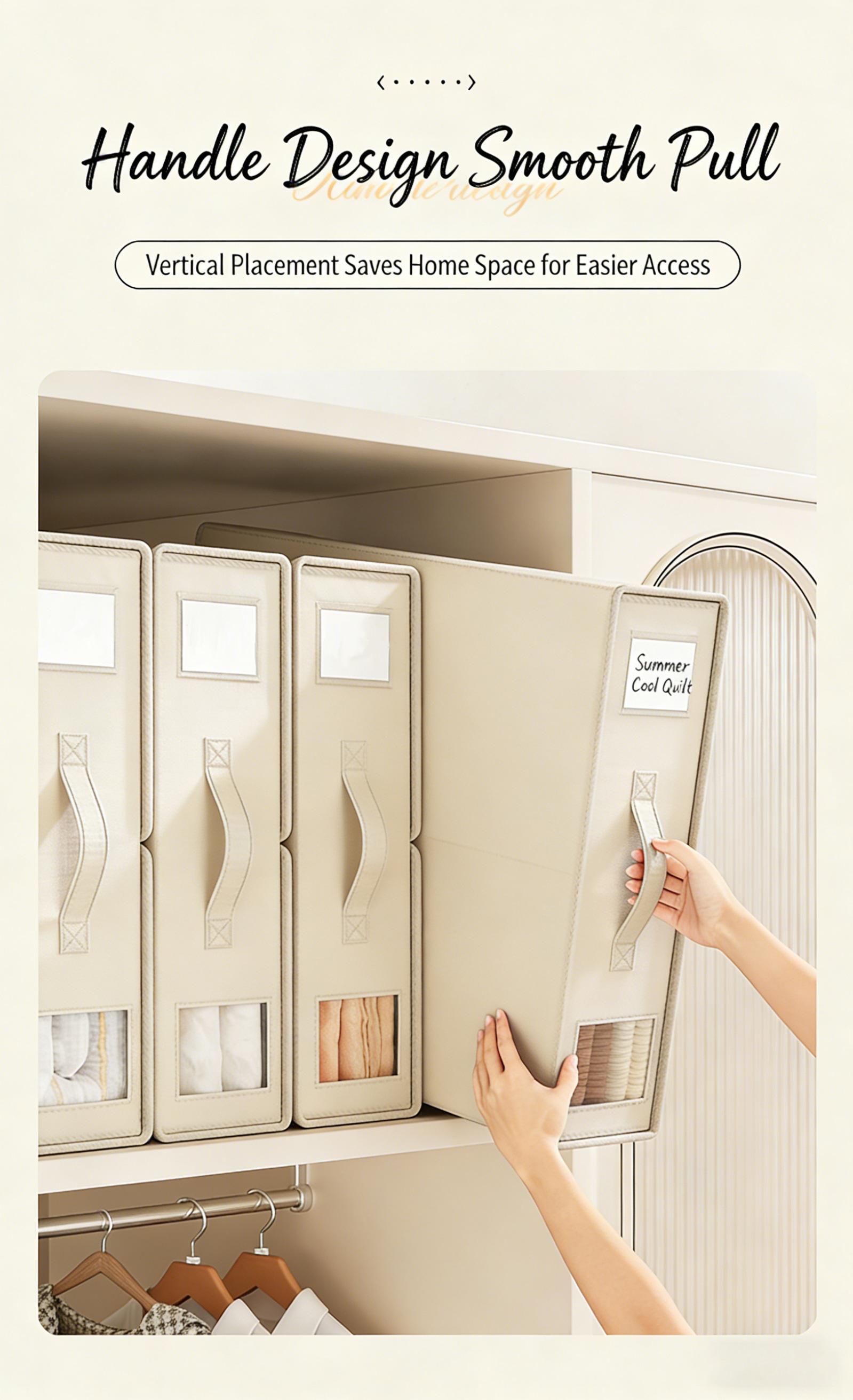 Space-Saving Foldable Storage Bins for Bedding  Perfect for Sheets, Quilts & Towels  Closet Organizer