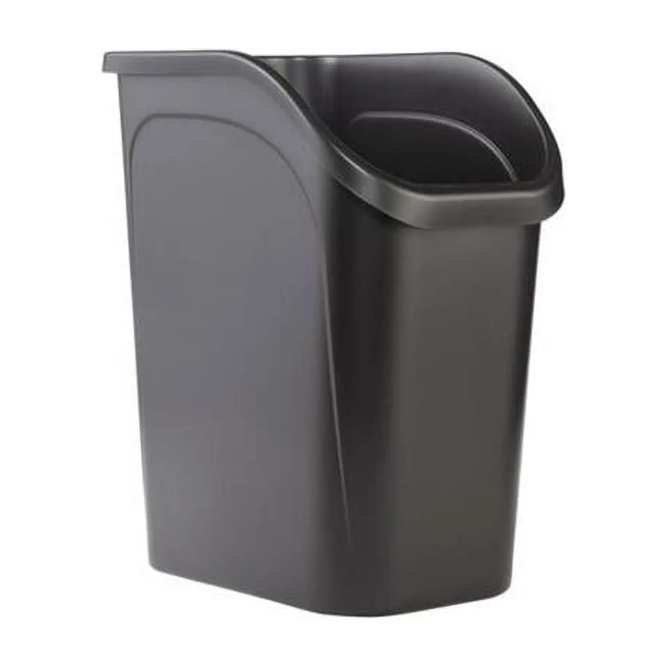 212 MAIN 9.4gal Resin Kitchen Trash Can - Black Under-Counter Wastebasket with Angled Open Design, Liner Lock Feature