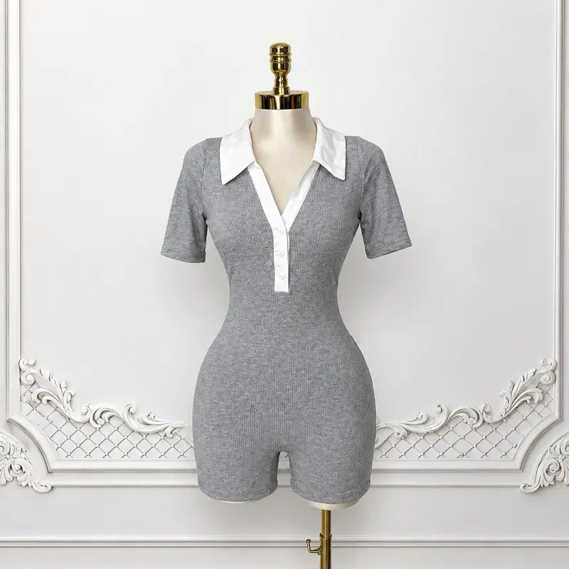 Paris Grey Romper