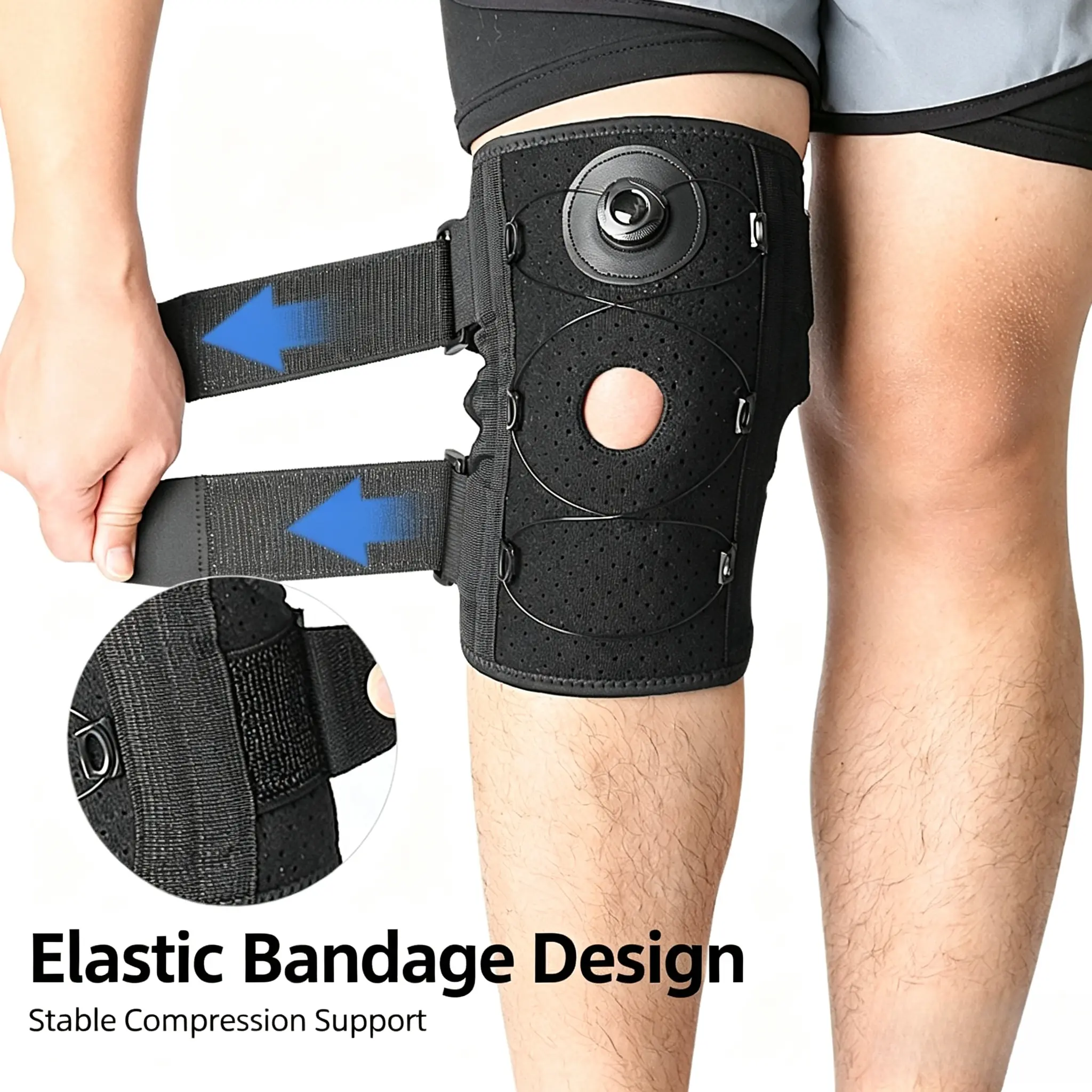 Unisex Smart Knob Knee Brace for Pain Relief - Compression Sleeve with Patella Pad, Side Stabilizers, Elastic Fabric - Joint & Muscle Support for Running Gym & Daily Use (Sports & Outdoor Protective Gear)
