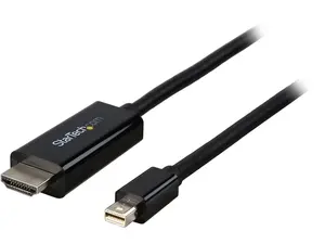 StarTech MDP2HDMM1MB Mini DisplayPort to HDMI Converter Cable - 3 ft. (1m) - mDP to HDMI Adapter with Built-in Cable - (M / M) Ultra HD 4K