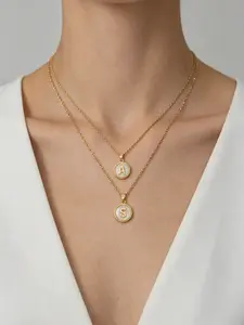 Elegant Mini Shell Letter Necklace for Women, Casual Style Name Pendant Jewelry, All-Season Stainless Steel Chain Accessory, Dainty Initial Necklaces, Dainty Layering Jewelry, Custom Name Necklaces