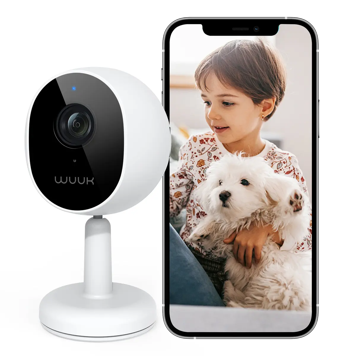 WUUK 4MP Home Wireless Security Camera, WiFi  Indoor Baby  with Motion, Night Vision, 24/7 Live View Two-Way Audio, Magnetic Mount