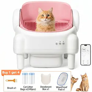 TAYACICY Open-Top Automatic Litter Box, Smart Self Cleaning Box with Infrared & Gravity Safety Sensors, 2.4G WiFi Data petlovers
