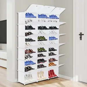 12-Tier Portable 72 Pair Shoe Rack Organizer 36 Grids Tower Shelf Storage Cabinet Stand Expandable for Heels, Boots, Slippers