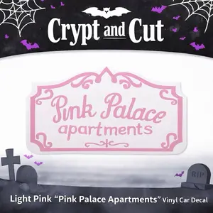 Pink Palace Apartments Vinyl Car Decal | Spooky Aesthetic Sticker