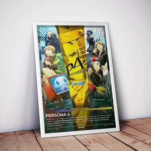 Persona 4 Video Game Poster, Persona 4 Japanese Gaming Decor Posters - Frame NOT Included