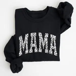 Dalmatian Print, Varsity, Retro, Vintage Sweatshirt, Crew Neck, Women's