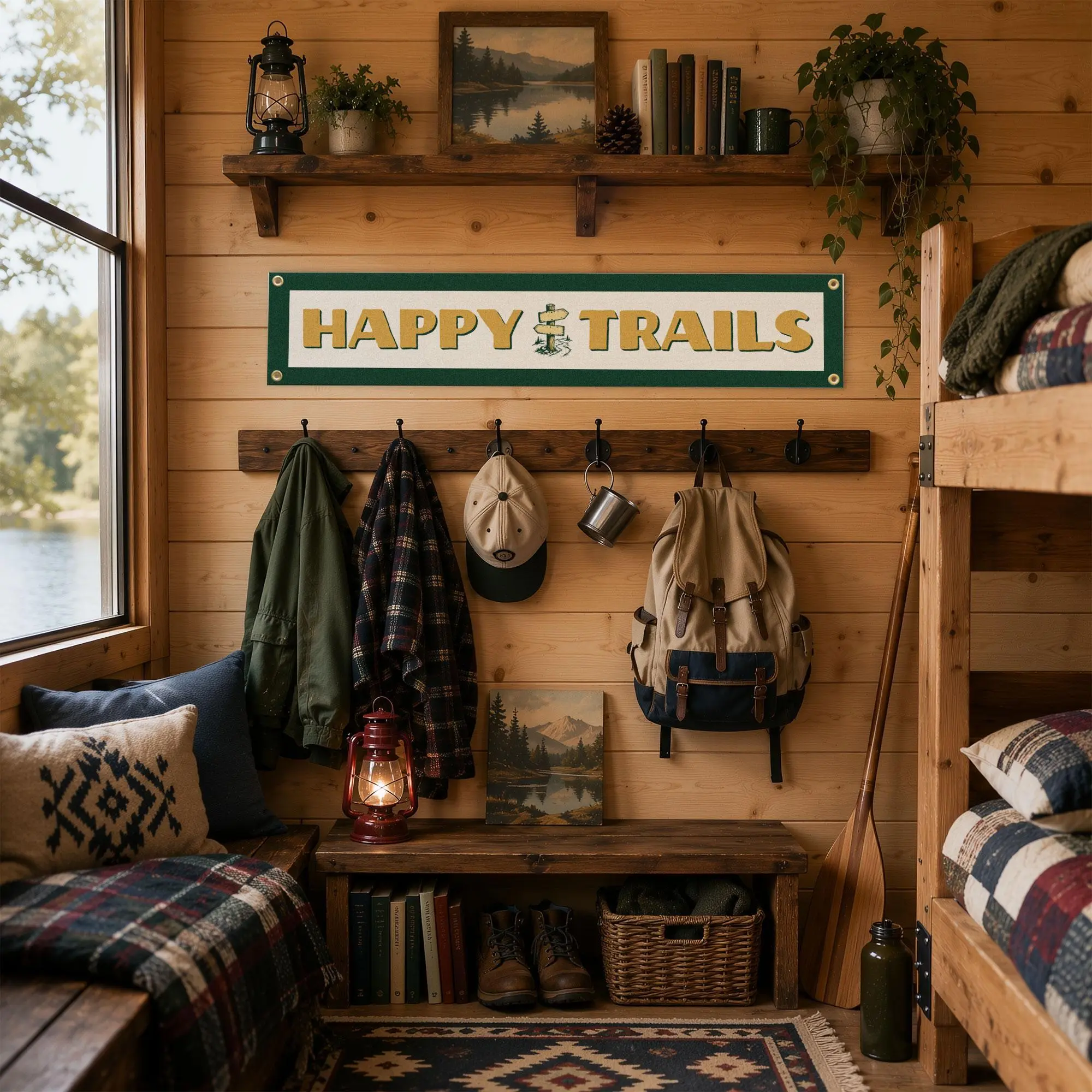 Happy Trails Felt Banner