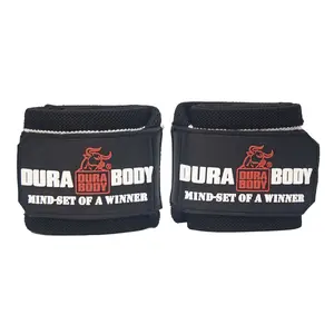 Durabody Sports 18" White & Black Guardian Premium Weightlifting Wrist Wraps - No Thumb Cord