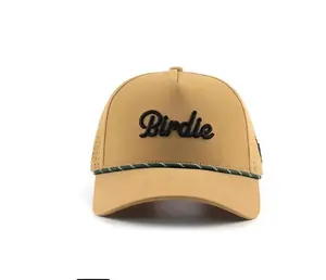 Birdie Rope Golf Hat, Performance Mesh Trucker Cap, Adjustable Snapback Hat, Tour Patch Golf Cap, Outdoor Sports Hat