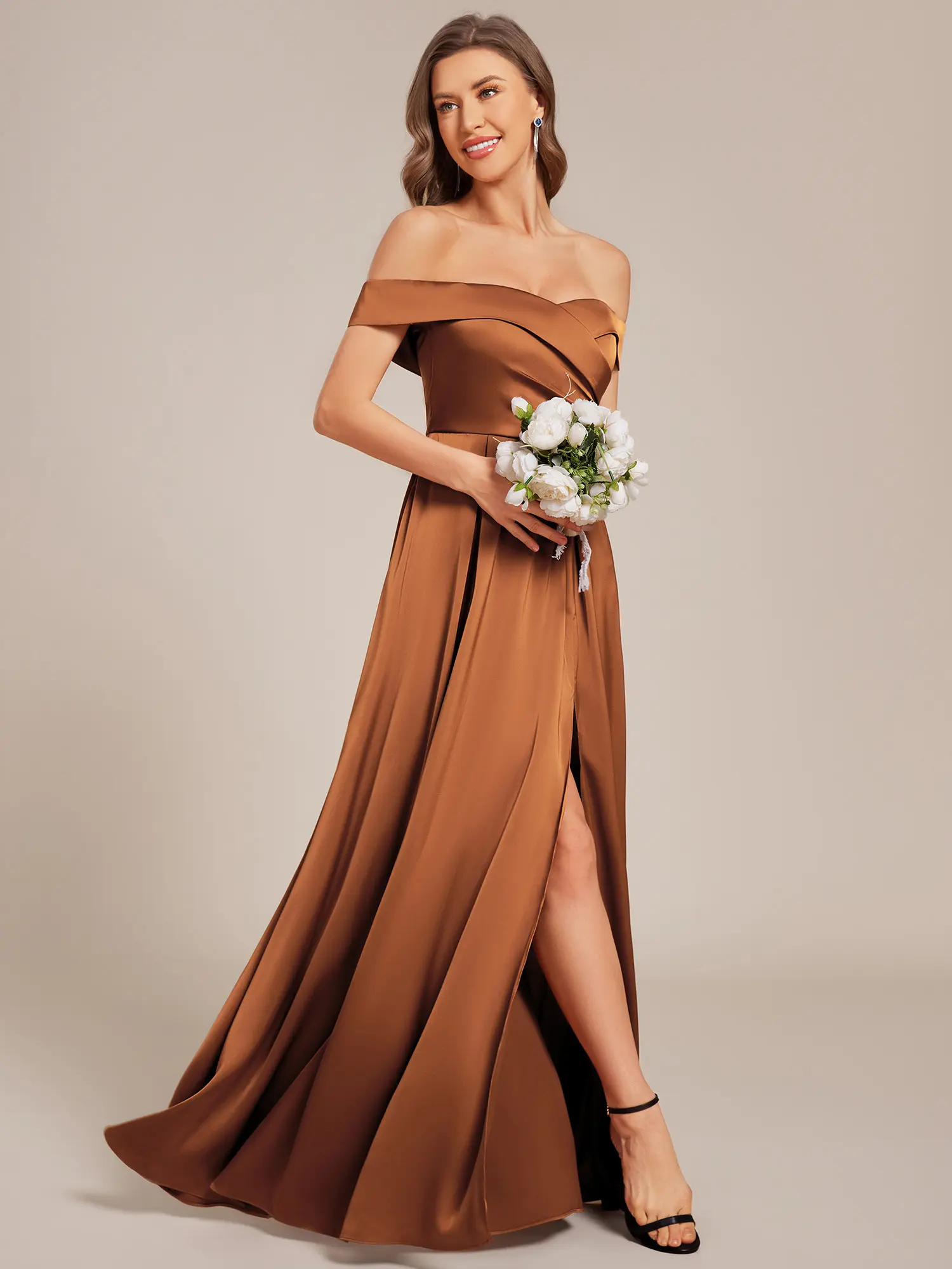 Ever-Pretty Off Shoulder Lace-Up High Slit Satin Bridesmaid Dress 02319 - TikTok Shop Ever-Pretty Off Shoulder Lace-Up High Slit Satin Bridesmaid Dress 02319 - TikTok Shop