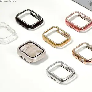 Bling Diamond Hollow-Out Protective Case for Apple Watch, Sparkling Rhinestone Bumper Cover, Fits 40/41/42/44/45/46mm iWatch Series 6–11 & SE