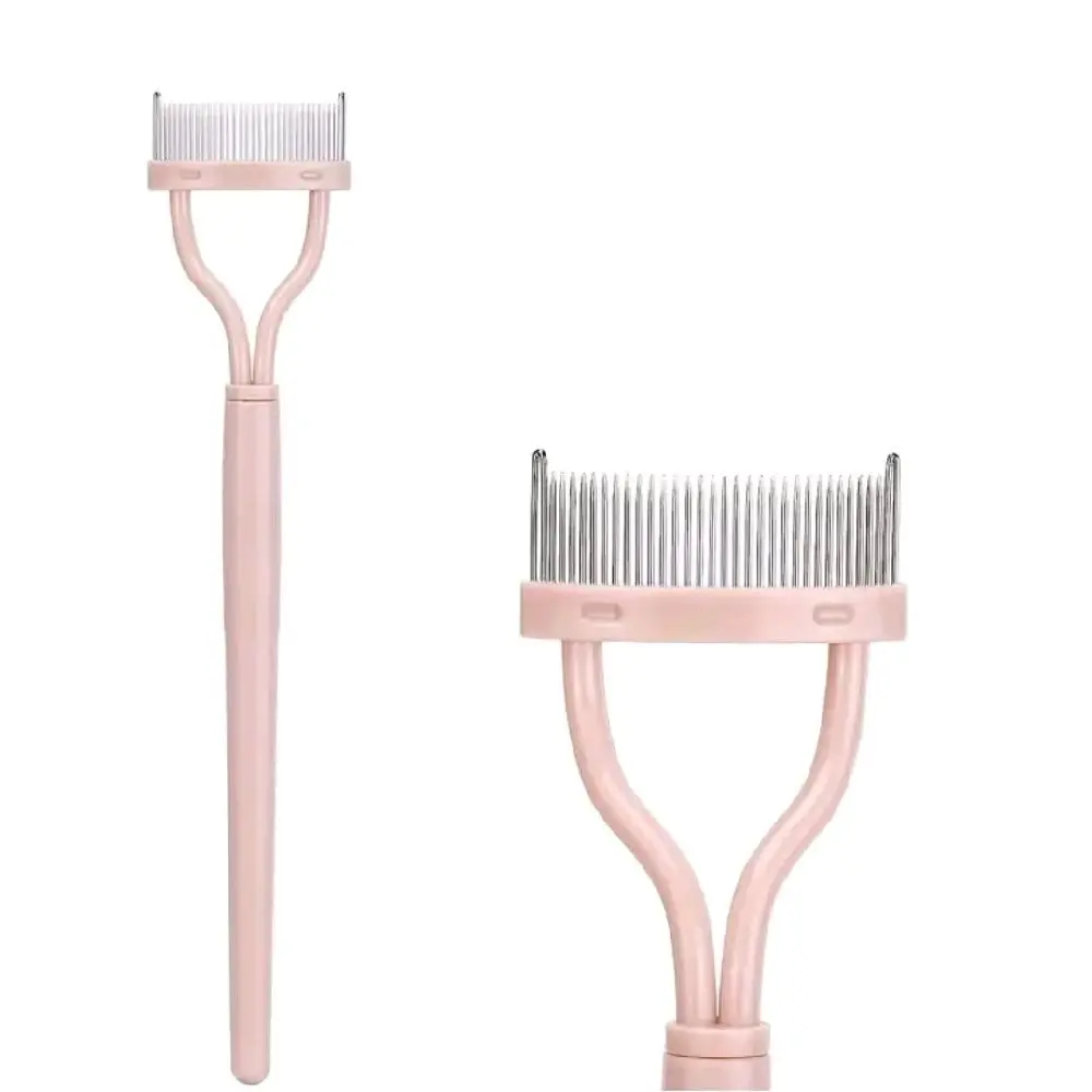 Marleny Eyelash Comb - Light Pink Design, Dual Handles, Ideal for Styling Eyelashes