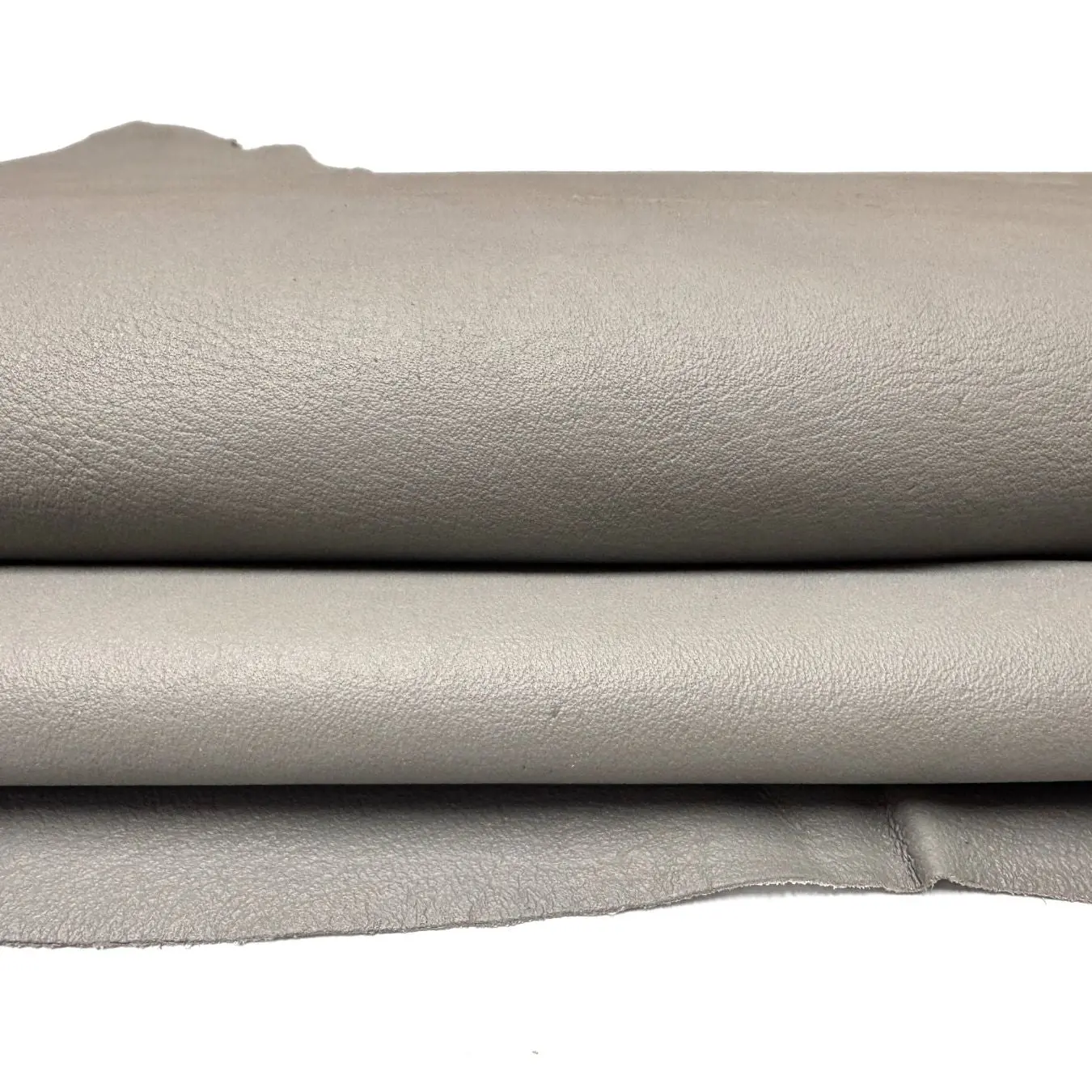 Silver Pigskin Split Leather Hide - Glossy grey