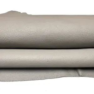 Silver Pigskin Split Leather Hide - Glossy grey