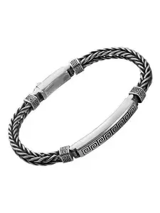 2026 Vintage Retro Letter Pattern Buckle Handmade Fox Tail Weave Creative Unique Trendy Unisex Bracelet, Fashion Accessory for Men & Women