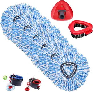Spin Mop Head Replacement & Shower Floor Scrubber – Compatible with Ocedar RinseClean 2-Tank Mop System. Microfiber Refills for All Hard-Surface Floors.