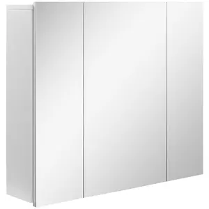 kleankin Bathroom Medicine Cabinet with Mirror, Wall Mounted Bathroom Mirror Cabinet with 3 Doors, Adjustable Shelves, White