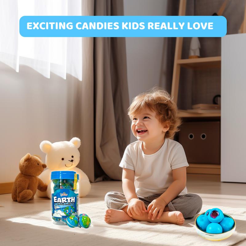 Apexy Eyeball Gummies - with Fruity Liquid Center 11.42oz Eyeball Candy for Halloween, Birthday, Trick Or Treat, Party Candy -Jelly Filled Gummies, Fat Free, Nut Free. 11.42oz (Planet) Snack Soft Bonbon Sweet Chewy