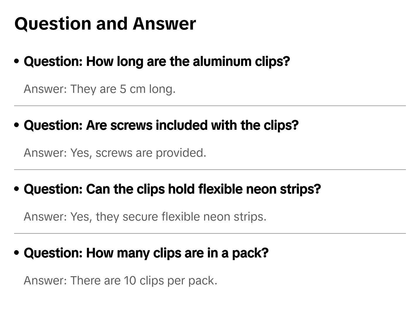 5CM Aluminum Clips For Flexible Neon Rope Light - 10-Pack