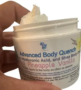 Diva Stuff Advanced Body Quench Pink Pineapple Vanilla Scent, With Beef Tallow, Hyaluronic Acid, Shea Butter, Deep Hydration, Plumps, Smooths and Hydrates