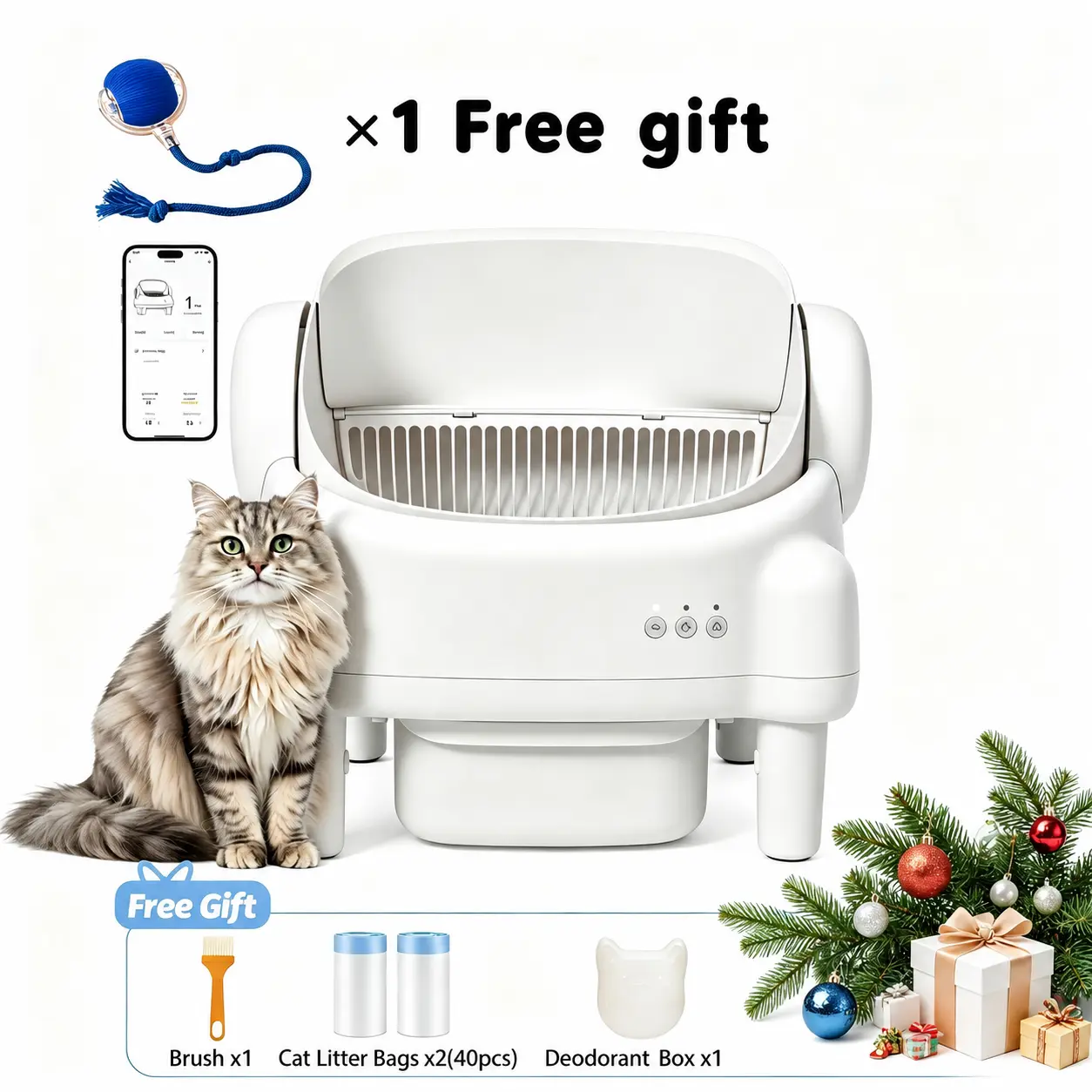Best Seller | ECORUI Open-Top Automatic Litter Box, Smart Self Cleaning Box with Infrared & Gravity Safety Sensors, 2.4G WiFi Data,#Summervibes #petlovers