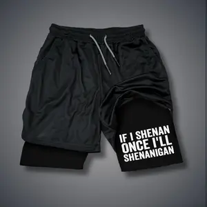 [Viral] 80s 90s Double-Layer Sports Shorts Graphic Shorts Black Camo Streetwear Shorts Men Outfits Men Vacation Outfits Shorts