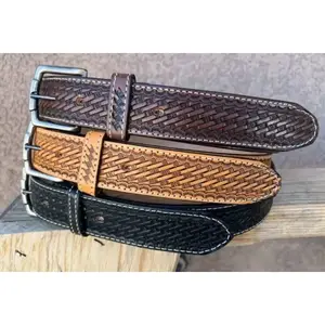 [HIGH QUALITY] MEN'S HEAVY DUTY BASKET WEAVE CASUAL OR WORK LEATHER Size 18-20-22-24-26-28-30BELT, MEN'S LEATHER Size 18-20-22-24-26-28-30BELT
