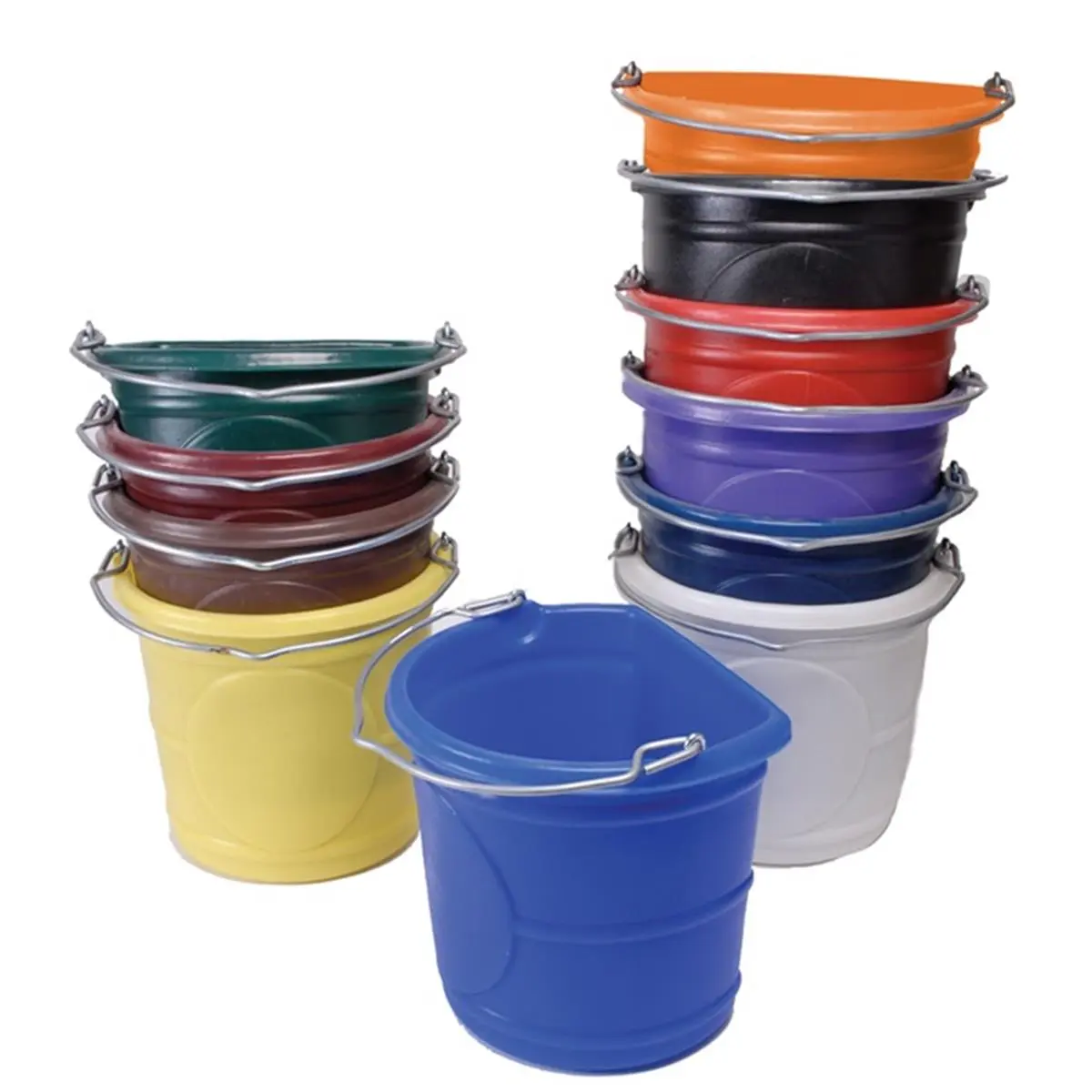 Horsemens Pride Flat Back Watering Bucket Set - 20 qt, Yellow, Handled Bucket for Equestrian Sports, Outdoor Recreation, Handle Bucket