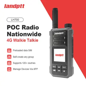 Landptt 4G Network POC Radio PTT Walkie Talkie Long Range With SIM Card Wideband  Free Platform Unlimited Distance Security Handheld Ham LH700 Worldwide Ultra Thin Two Way Radio