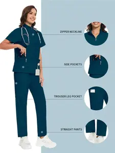 Summer Scrubs for Women | Top and Pant Set for Beauty Salons, Spas, Pet Hospitals, and Senior Care Professionals
