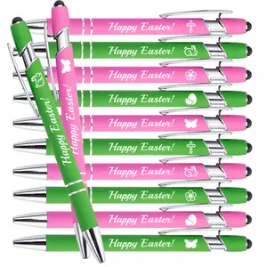 10Pcs Spring Edition Easter Ballpoint Pen Set, Creative "Happy Easter" Egg Patterns Spring Gift Easter Gift for Students and Office Use, gifts for staff Volunteer nurse, Valentine's Day/Easter gifts