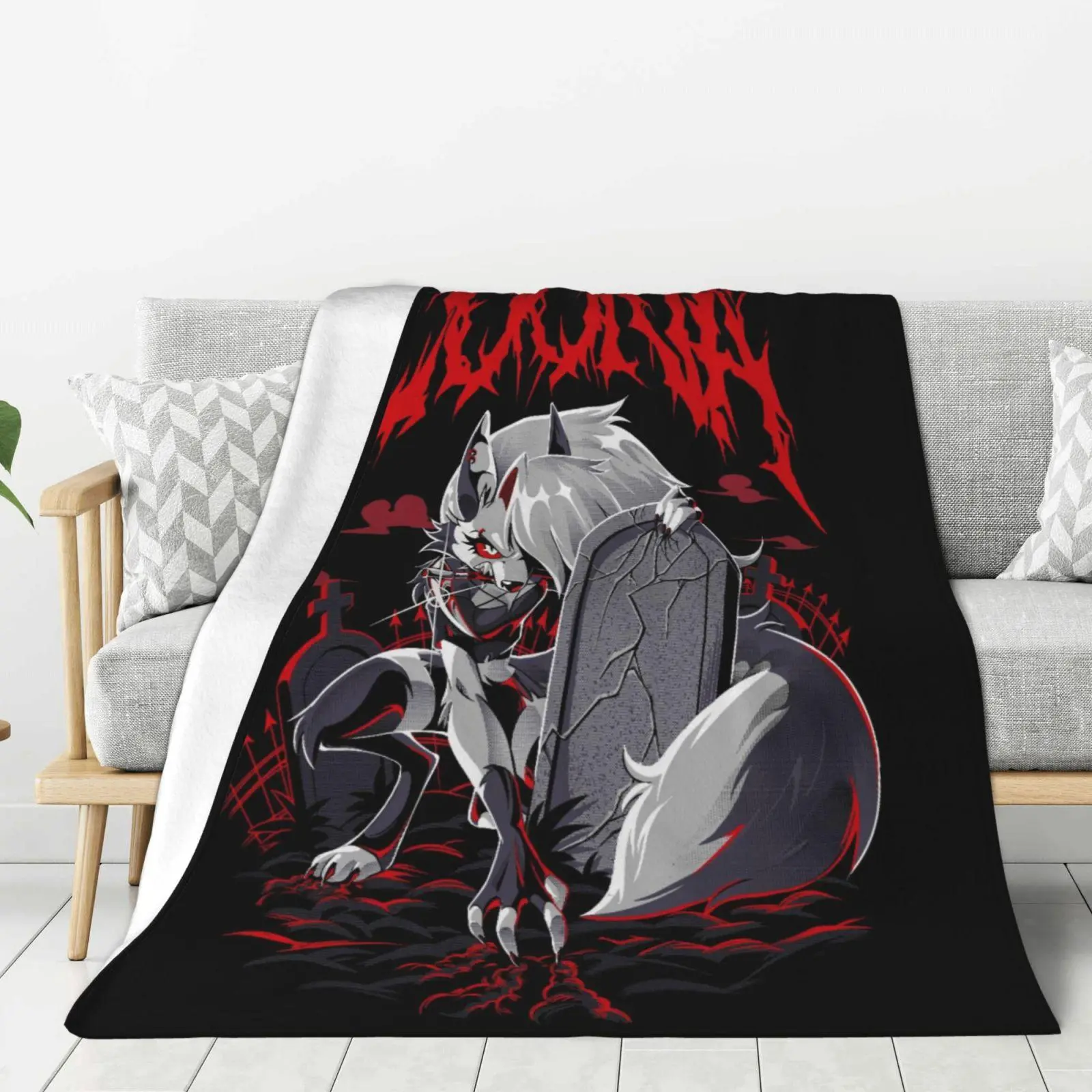 Unisex Anime Helluva Boss Loona Metal Graphic Ultra Soft Lightweight Warm Blanket, Camping Hiking Sleeping Gear for Couch Travel