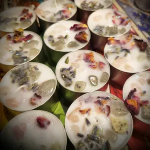 "Divine Feminine" Crystal intention tealight candles 4pk
