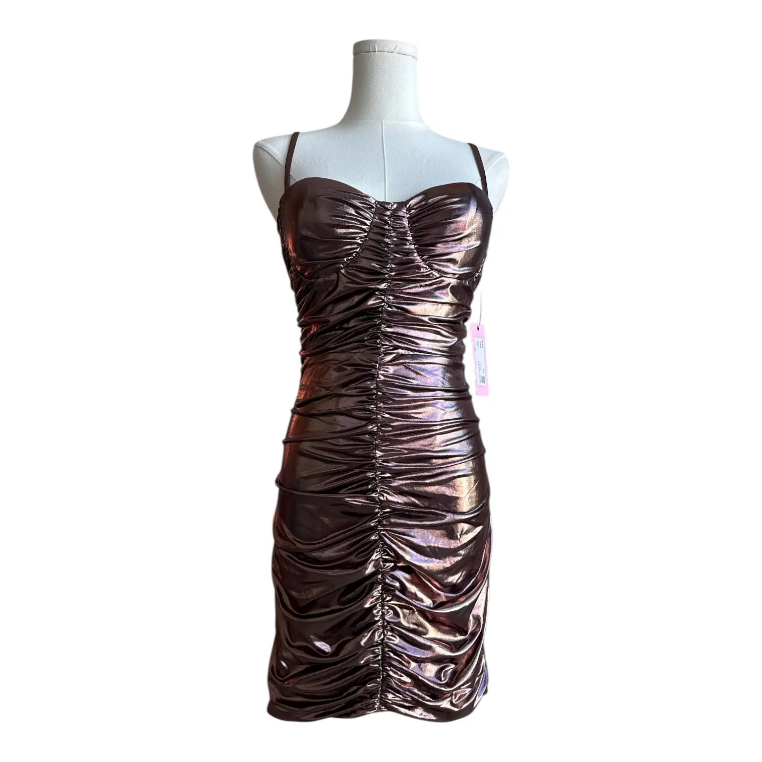 VC18 Pink metallic bodycon dress with ruched detailing size small - TikTok Shop VC18 Pink metallic bodycon dress with ruched detailing size small - TikTok Shop