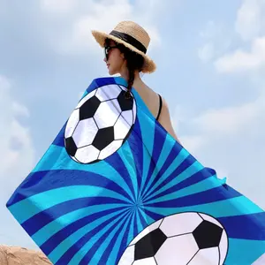 Soccer Themed Beach  Unisex Multi Purpose  with Team Color Matching Suitable for Beach Pool Bathroom Camping Travel Yoga Fitness Bleacher Blanket Party Decoration Photo Background Machine Washable Durable Design  towel fdt