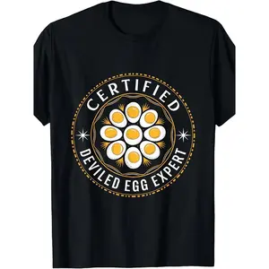 Certified Deviled Egg Expert Funny Graphic T-Shirt & Hoodie - Retro Egg Yolk & Design, Comfortable Casual Fit for Men & Women, All-Season Comfort
