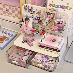 1 Pcs Desktop Perforated Board Storage Box Stationery Sorting Rack Desk Office Cosmetics Storage Rack Pen Holder Does not apply