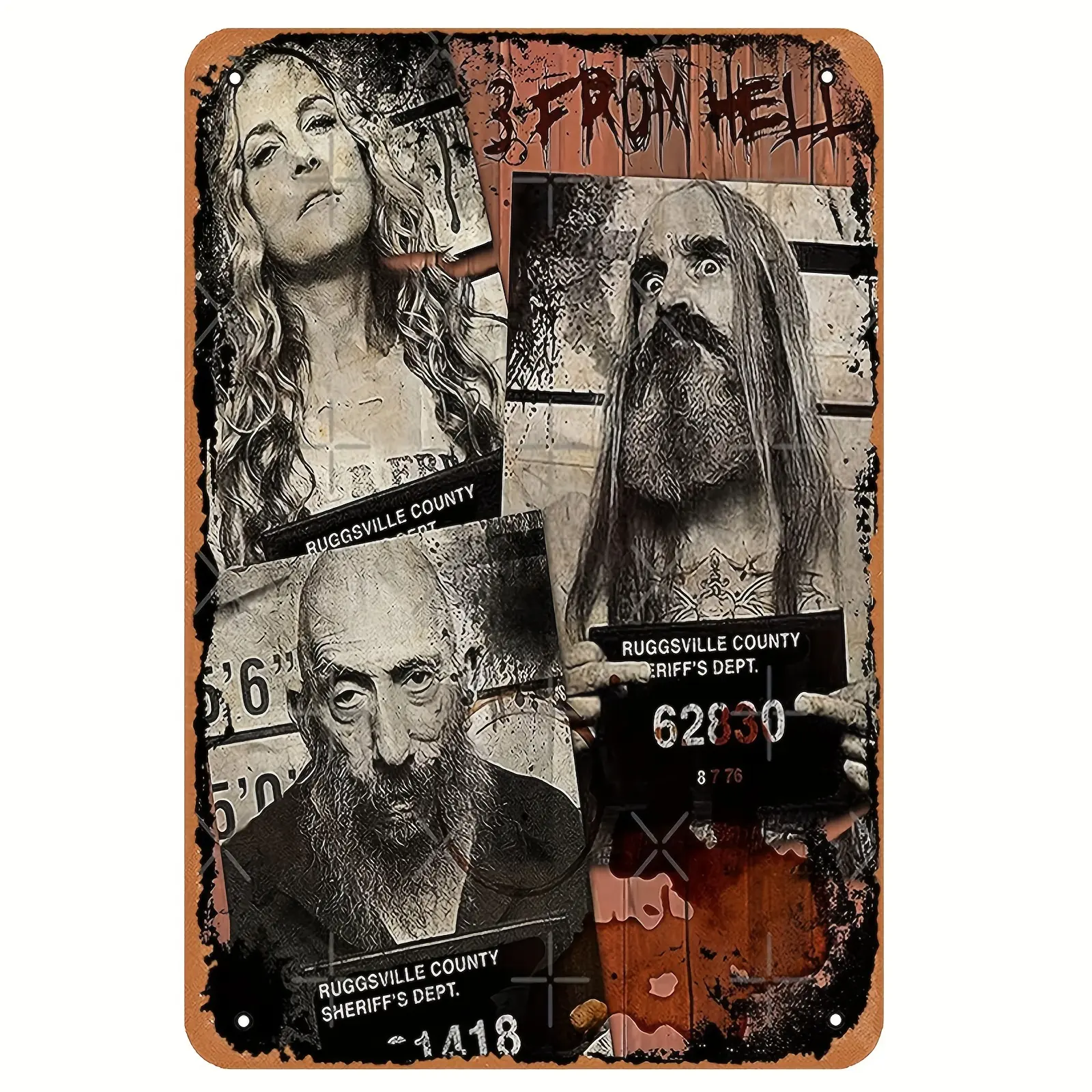 3 From Hell - Rob Zombie Inspired Metal Sign, 8X12 Inches Tin Poster For Home Decor