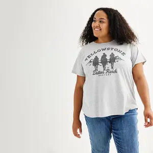 Lady's Curvy-Friendly Women's Plus Size Short-Sleeve Yellowstone Graphic T-Shirt, Shortsleeve