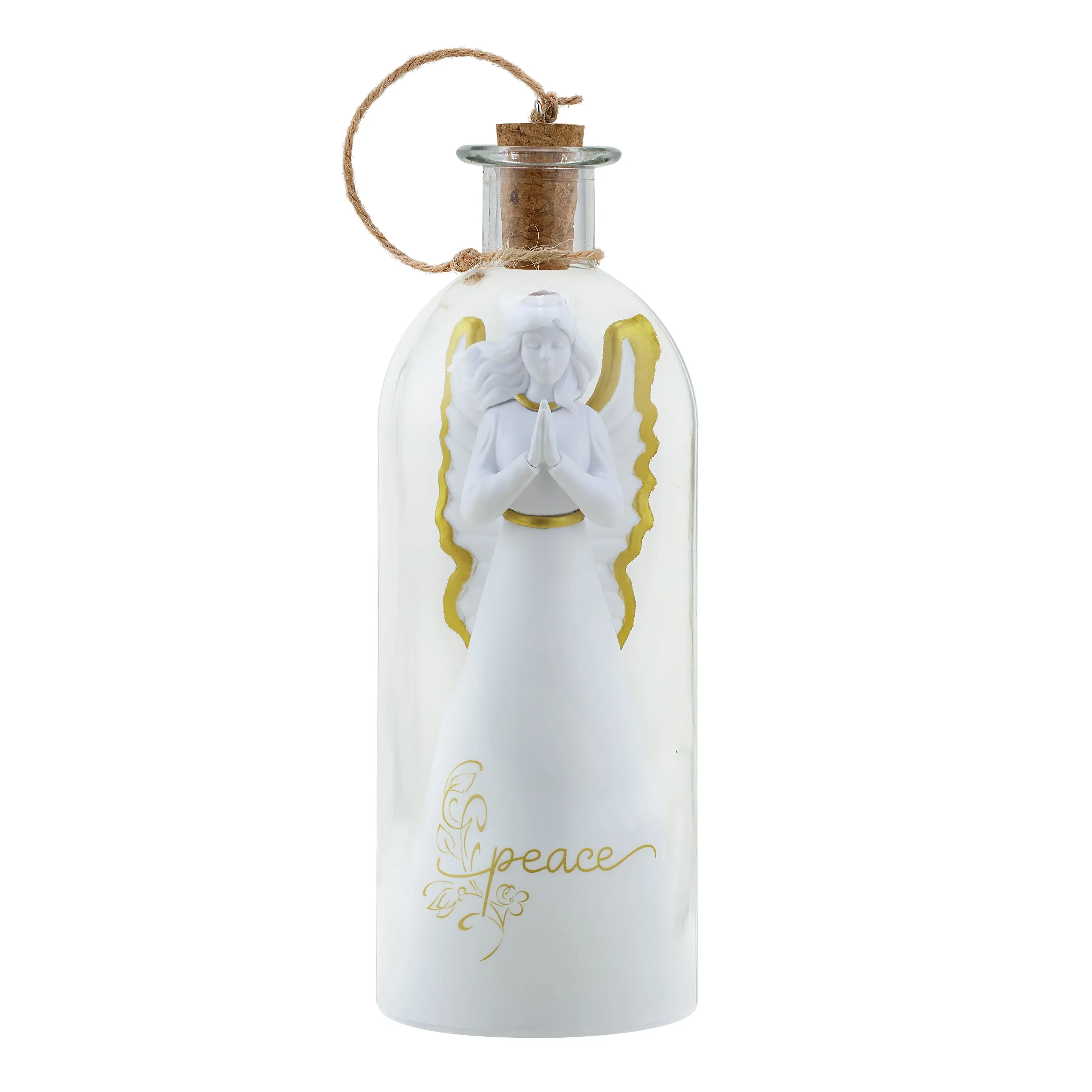 8 in. Message in a Bottle Angel - Peace