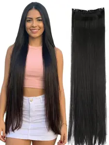 Extra Long Straight Hair Extensions, 32Inch-40 Inch 5 Clips Synthetic Hair Extension Heat Resistant Fake Hairpiece For Women Chinese New Year, Music Festivals, Parties, Cosplay, Holidays And Daily Use Synthetic Hairpieces Synthetic Hair Wigs
